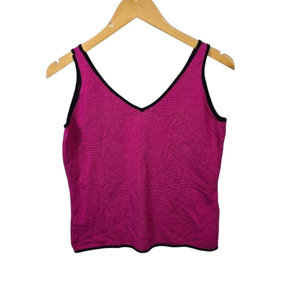 CONRAD C COLLECTION Pink Embroidered Tank Top - Picture 2 of 7